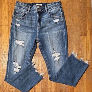Distressed Blue Jeans